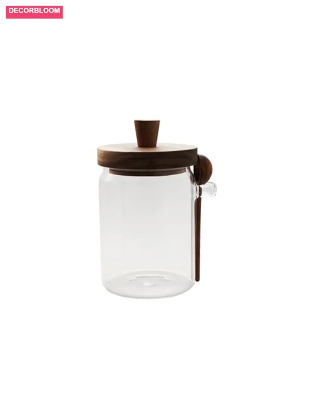 Glass Canister with Acacia Wood Lid and Spoon